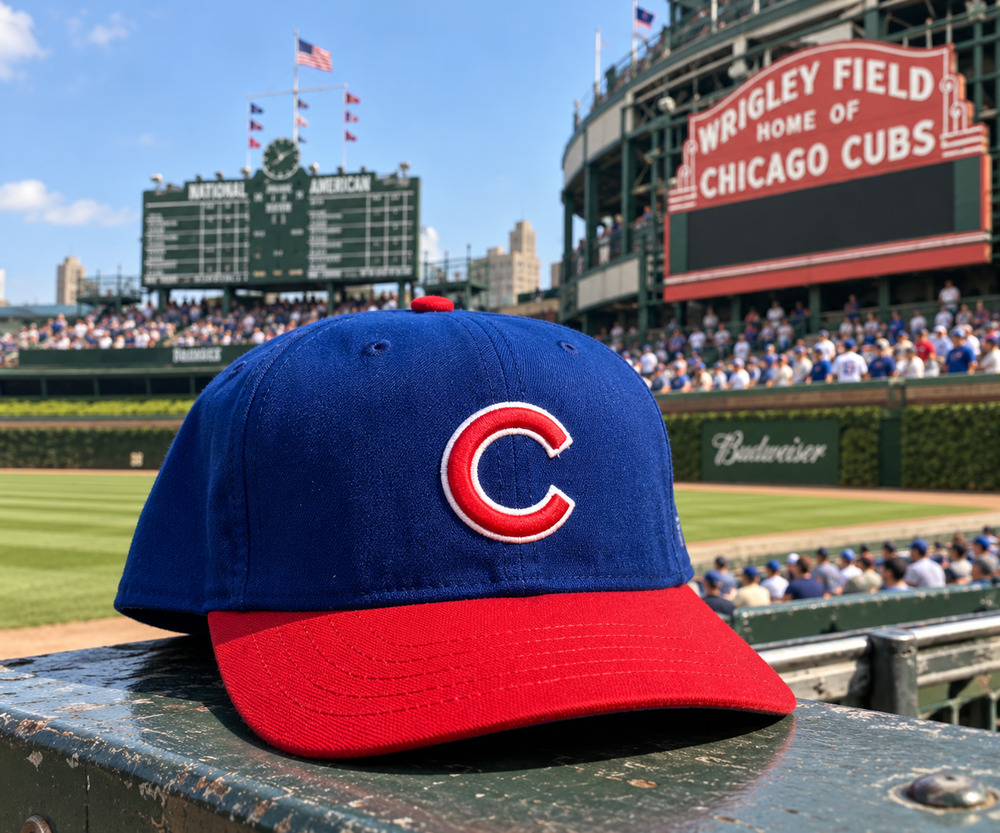 Chicago Cubs MLB New Era Snapback Hat Made In USA Wool Cap M/L 90’s Vintage